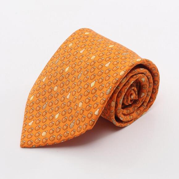 Hermes Hermès silk tie for men orange